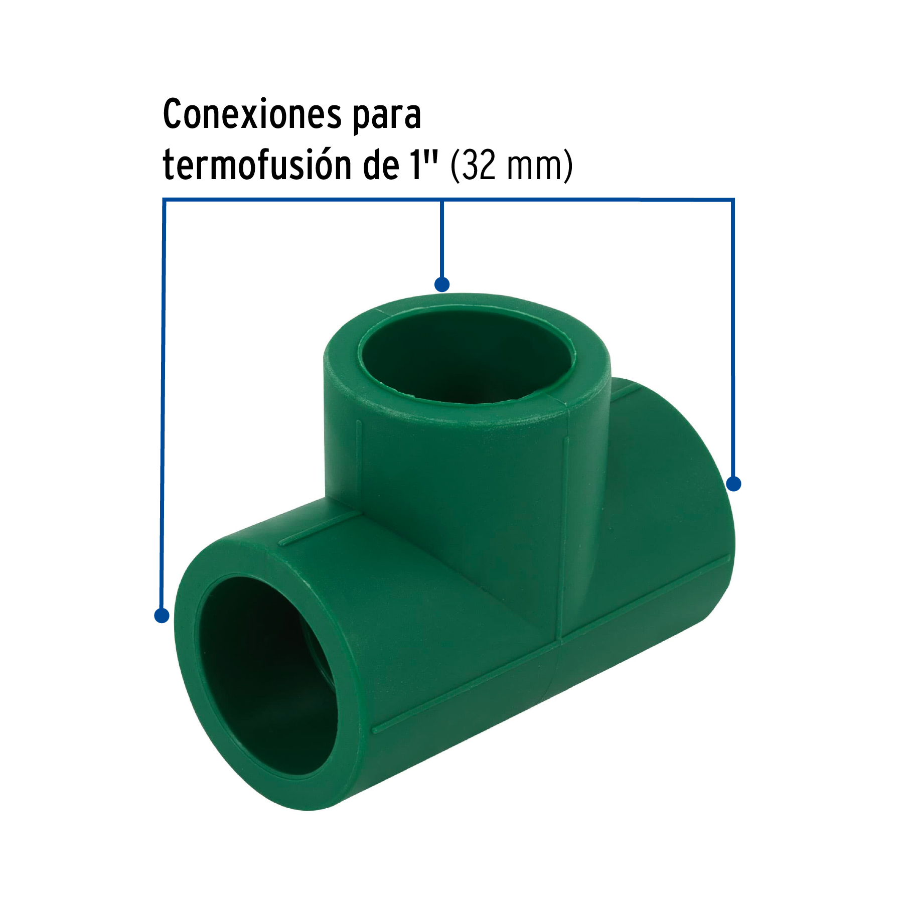 Tee de PPR sencilla 1" 32mm