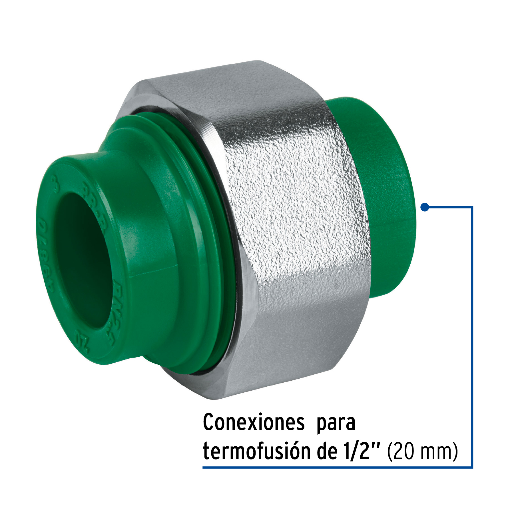 Tuerca union de PPR 1/2" x 1/2" 20x20mm