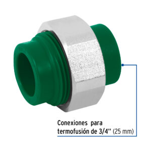 Tuerca union de PPR 3/4" x 3/4" 25x25mm