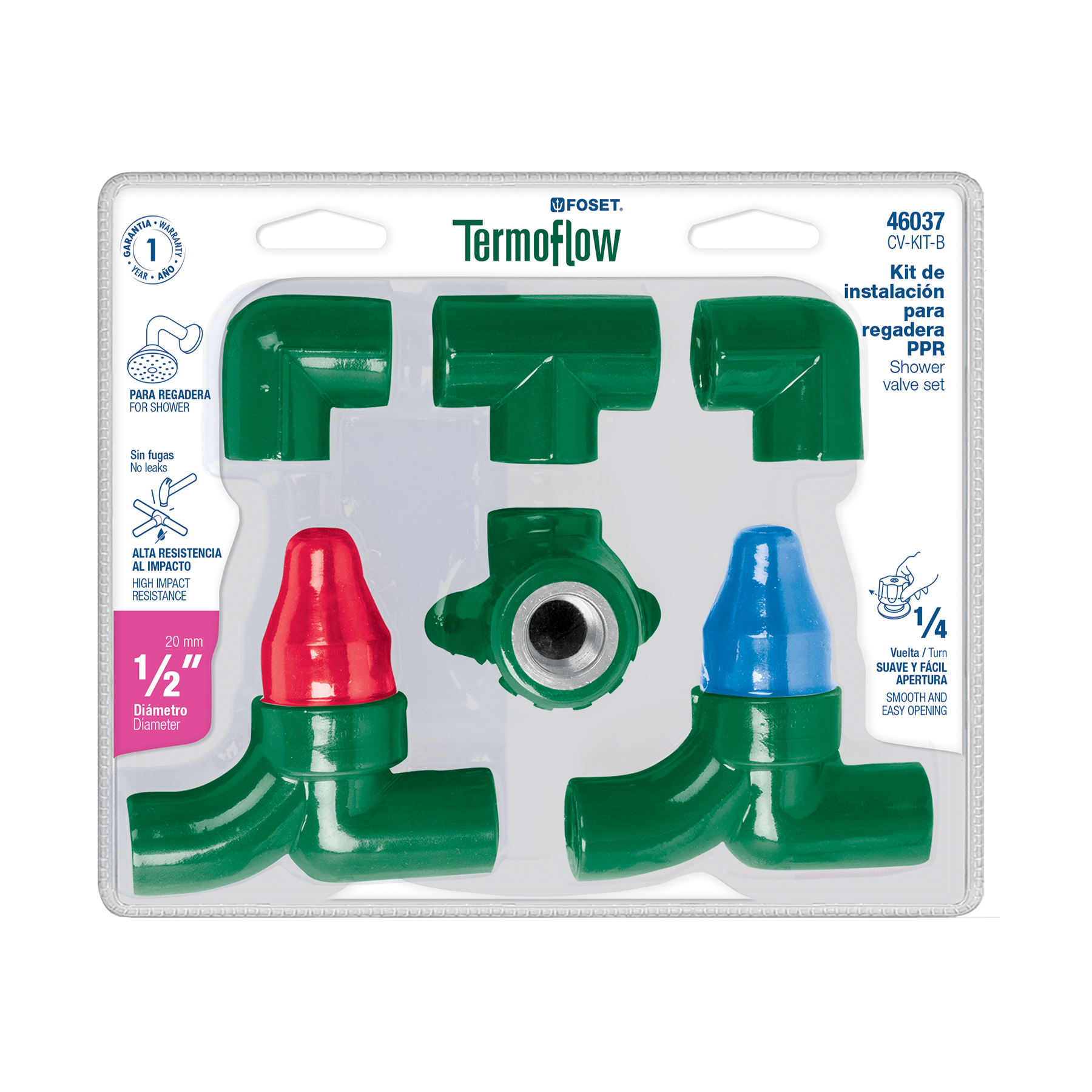 KIT conexiones llave PPR para instalacion regadera sin manerales