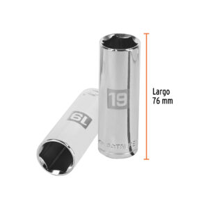 Dado Largo de 19mm Cuadro 1/2