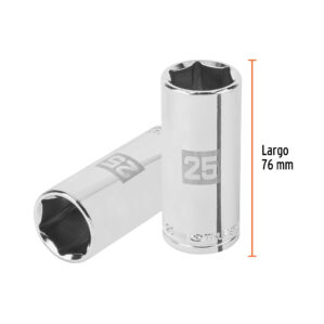 Dado largo de 25mm Cuadro 1/2