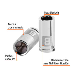 Dado de 8mm Cuadro 1/4"