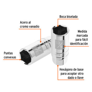 Dado Largo Bujia 13/16" Cuadro 3/8"