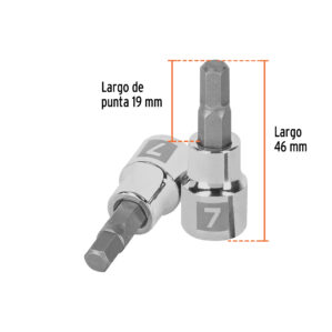 Dados de punta hexagonal cuadro 3/8