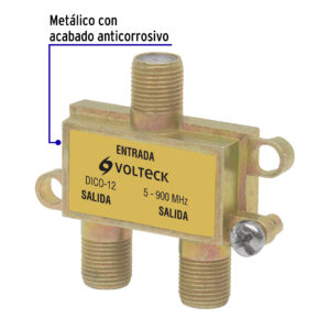 Divisor coaxial de 1 entrada y 2 salidas