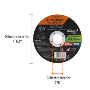 Disco Corte Fino Metal Linea Sable 4-1/2" 1.6mm Expert