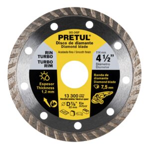 Disco de diamante 4-1/2" 2.2mm Rin Turbo Loseta Piedra Concreto