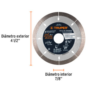 Disco Extra Fino Diamante 4-1/2" Loseta Porcelanato Azulejo