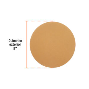 Caja 5 discos de lija p/madera 5' grano 220, velcro, s/perf.