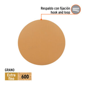 Pack 5 Discos de lija de velcro para roto orbital 5" grano 600