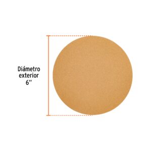 Caja 5 discos de lija p/madera 6' grano 120, velcro, s/perf.