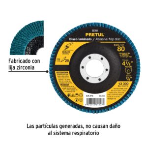 Disco Laminado Grano 80 de 4-1/2" Centro 7/8"