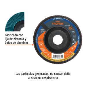 Disco laminado Grano 40 respaldo plastico 4-1/2" grano 80 Centro 7/8"