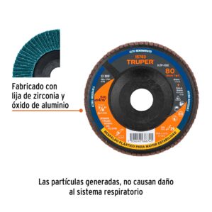 Disco laminado Grano 80 respaldo plastico 4-1/2" grano 80 Centro 7/8"