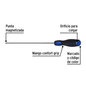 Desarmador de Cruz Phillips 1/4 x 8" Comfort Grip Pretul