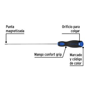 Desarmador Cruz Phillips 1/8x4" Comfort Grip Pretul