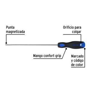 Desarmador de Cruz Phillips 3/16x8" Comfort Grip Pretul