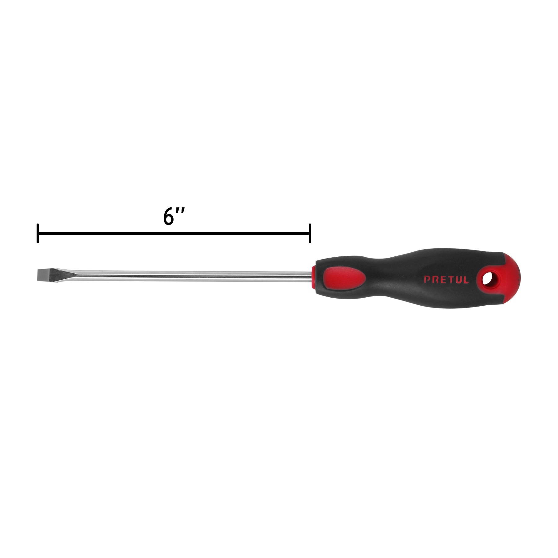 Desarmador plano 1/4x6" mango Comfort Grip Pretul