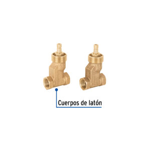 Juego 2 llaves regadera de bronce empotrar Roscables