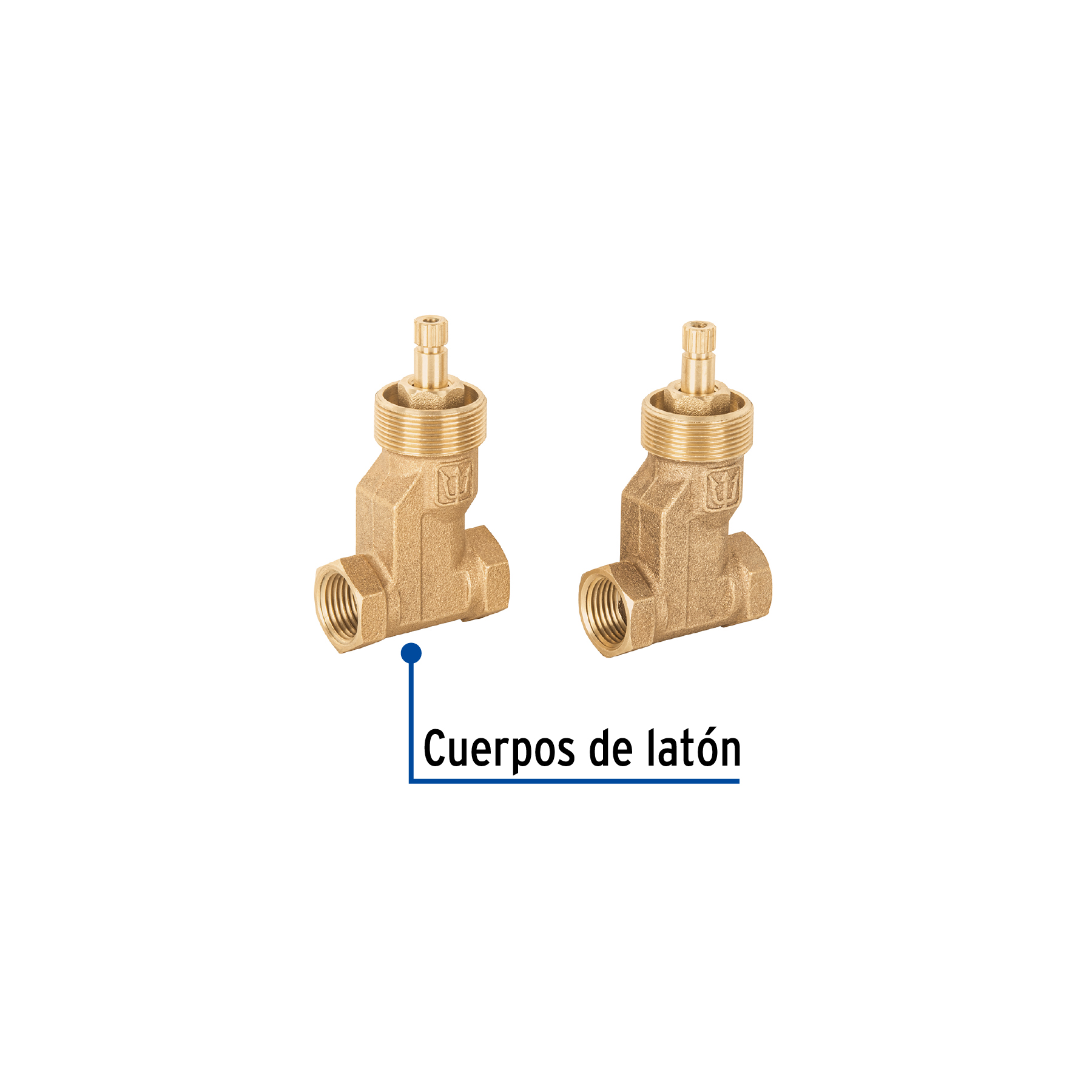 Juego 2 llaves regadera de bronce empotrar Roscables