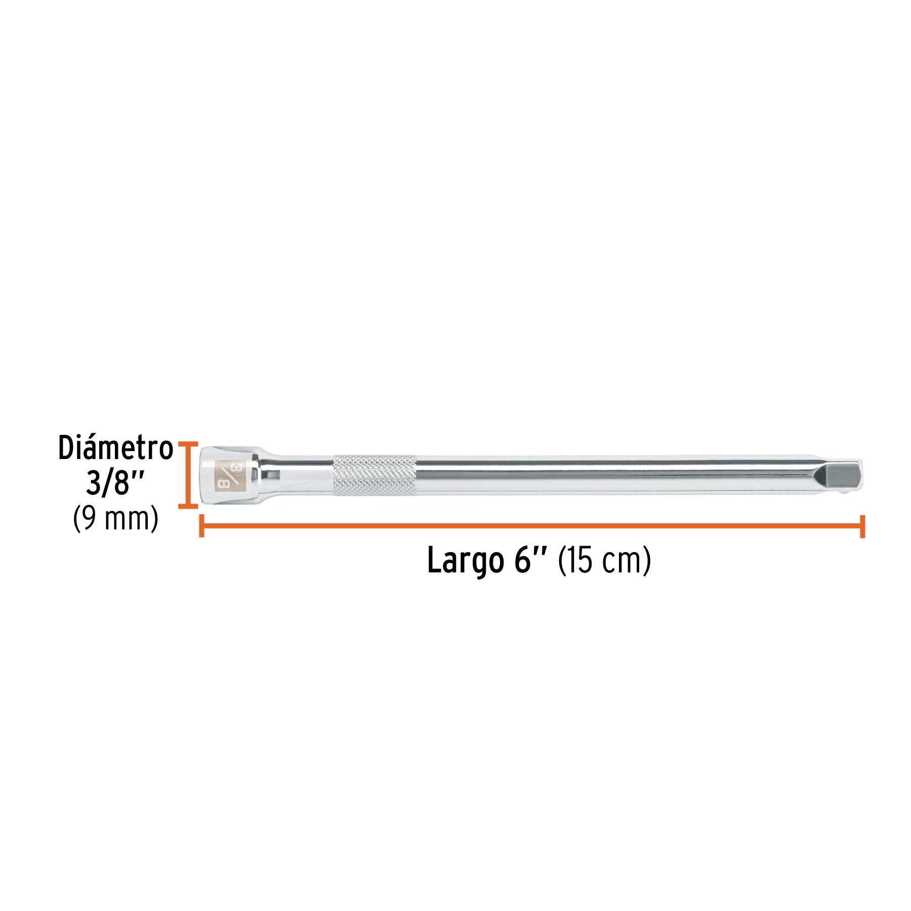 Extension de 6" para matraca para dados cuadro 1/4"