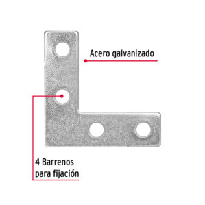 Pack 24 Piezas Escuadra cantonera 1-1/2" x 1-1/2"