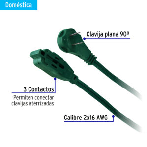 Extension electrica domestica 10m verde Volteck