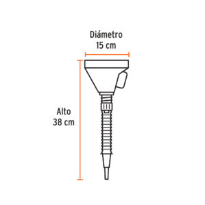 Embudo plastico flexible con filtro 5