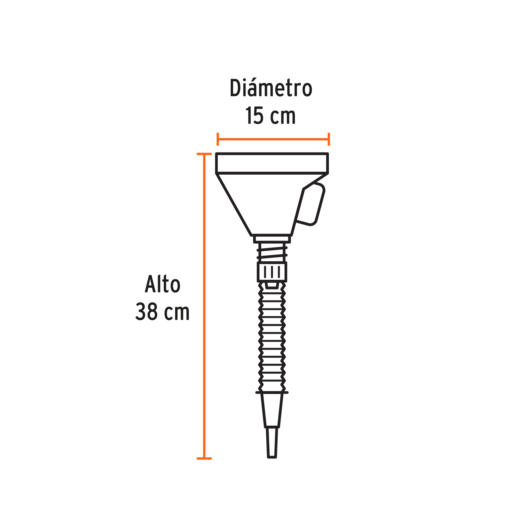 Embudo plastico flexible con filtro 5"