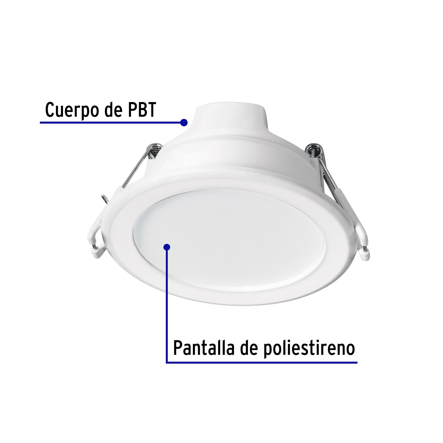 Lampara LED empotrado redondo, 5W, 6500K, Basic