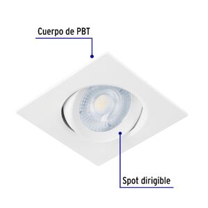 Lampara Empotrable LED Cuadrado 5w 6500k Blanco 400lm