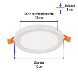 Lampara de LED para empotrar 6W Luz Dia Fijacion Ajustable