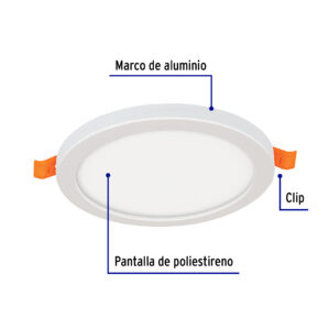 Lampara de LED para empotrar 8W luz de dia Fijacion Ajustable