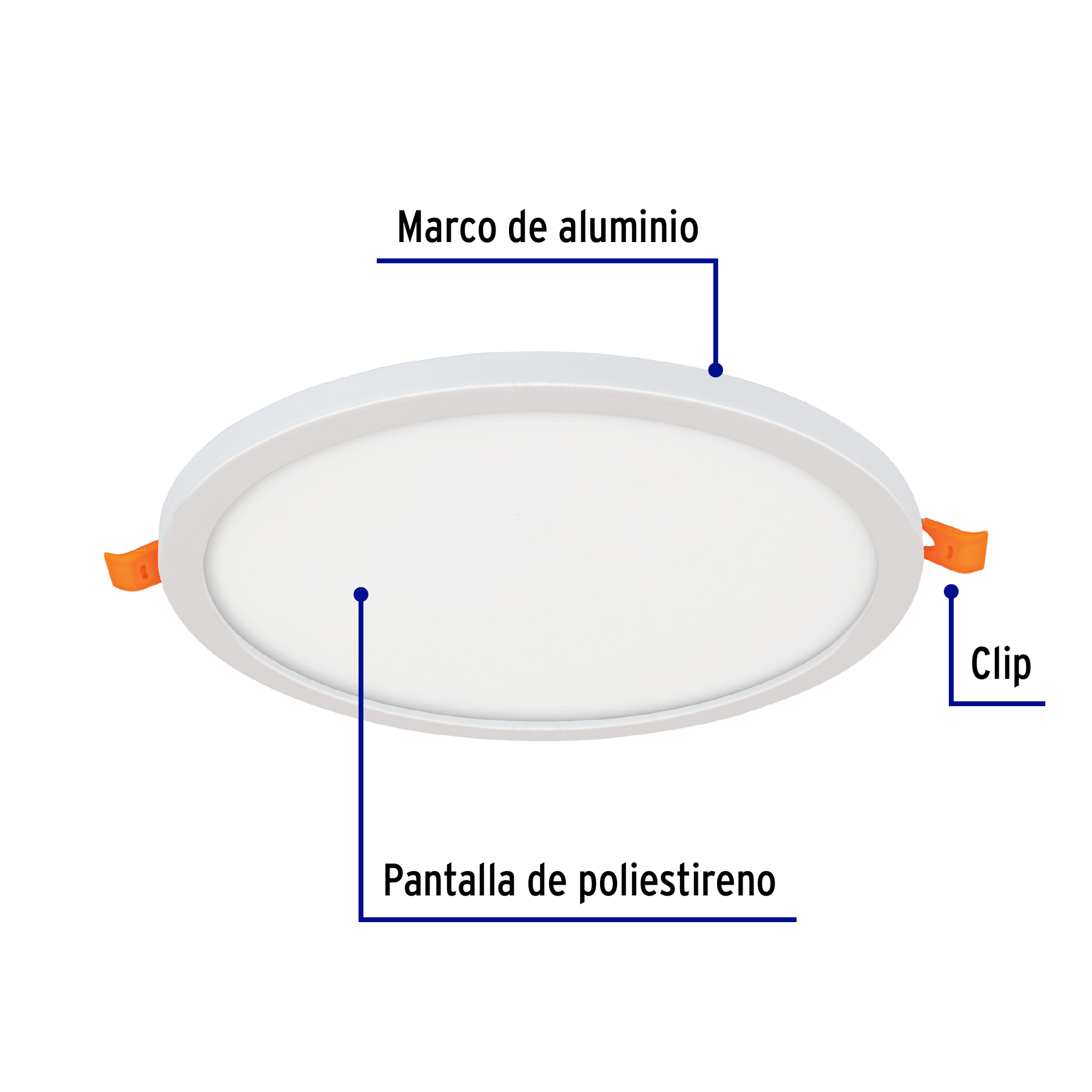 Lampara de LED para empotrar 15W luz de dia Fijacion Ajustable