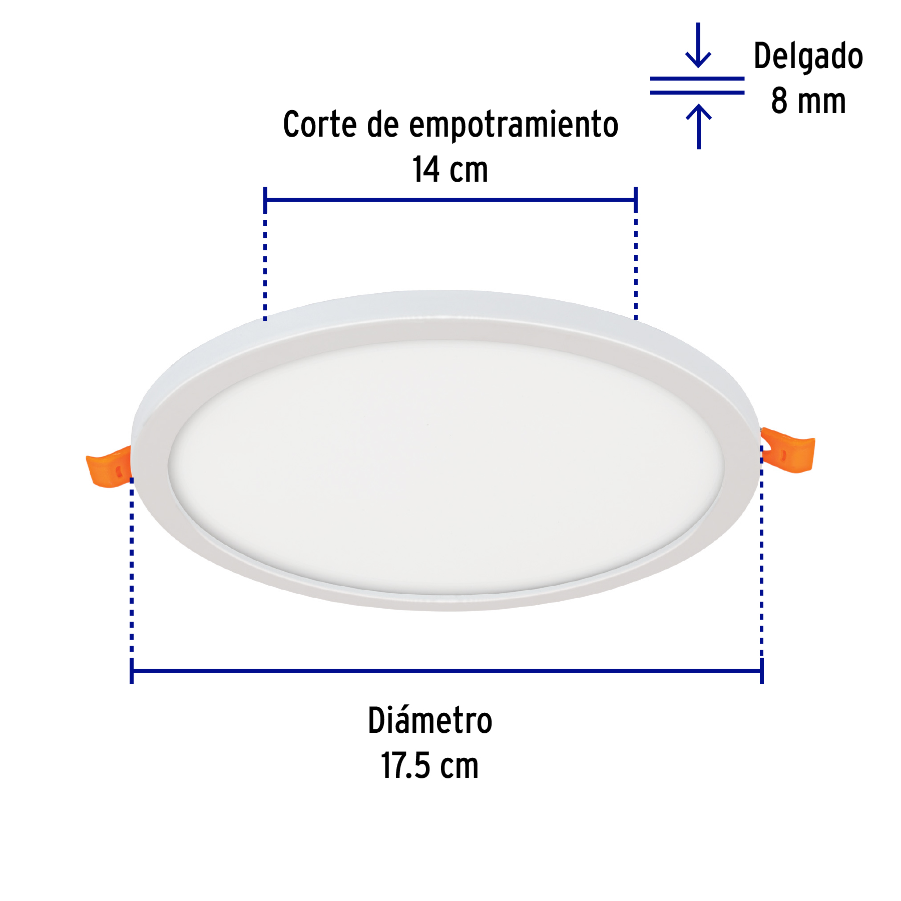 Lampara de LED para empotrar 15W luz de dia Fijacion Ajustable