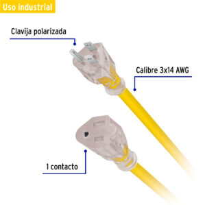 Extension reforzada aterrizada 10m calibre 14 Volteck