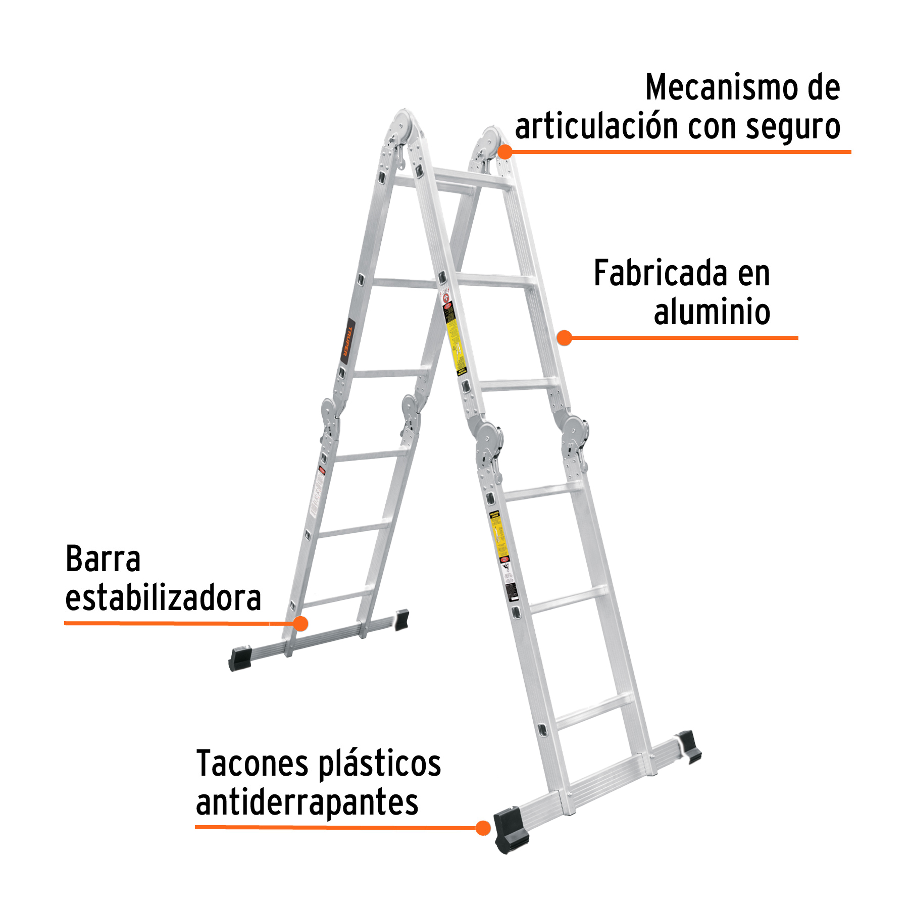 Escalera multiposicion de 12 peldaños 150kg