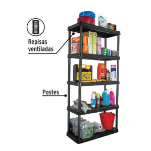 Estante plastico Pretul de 5 repisas