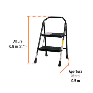 Escalera tubular plegable 2 peldaños Truper