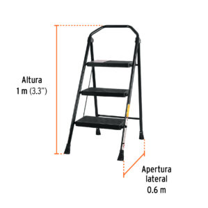 Escalera tubular plegable 3 peldaños Truper