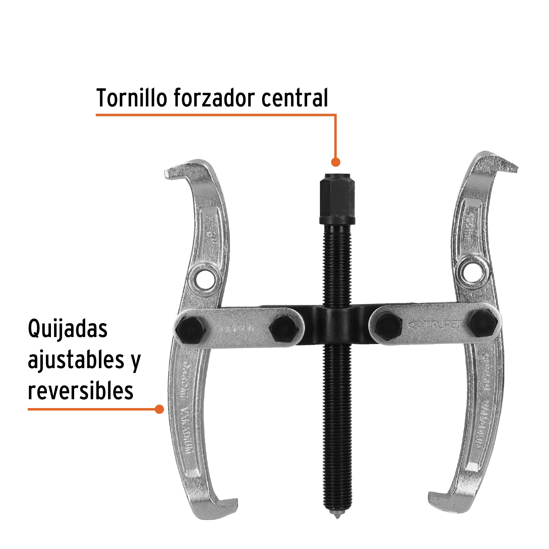 Extractor de poleas, 2 quijadas, 6"