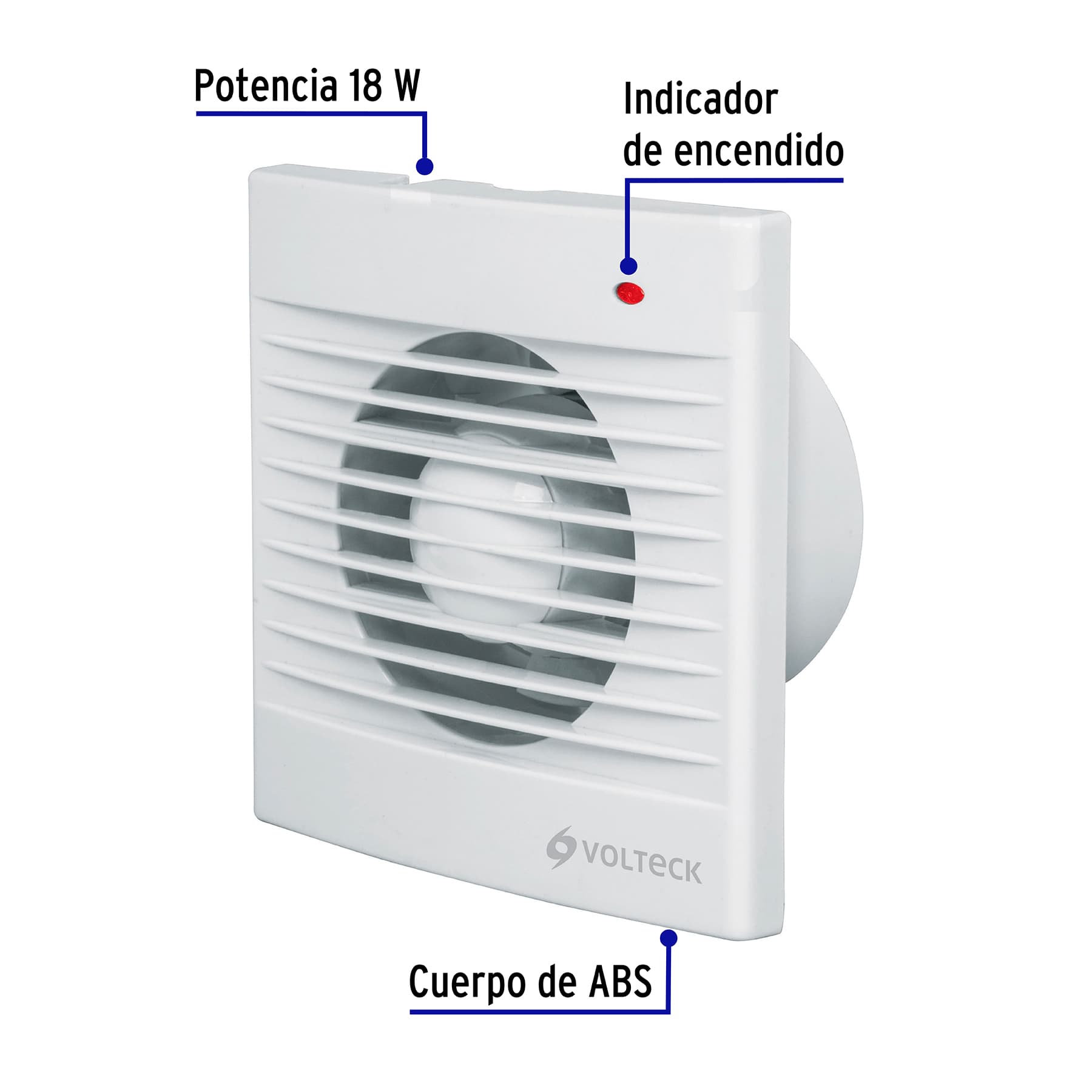 Extractor de aire 4" color blanco