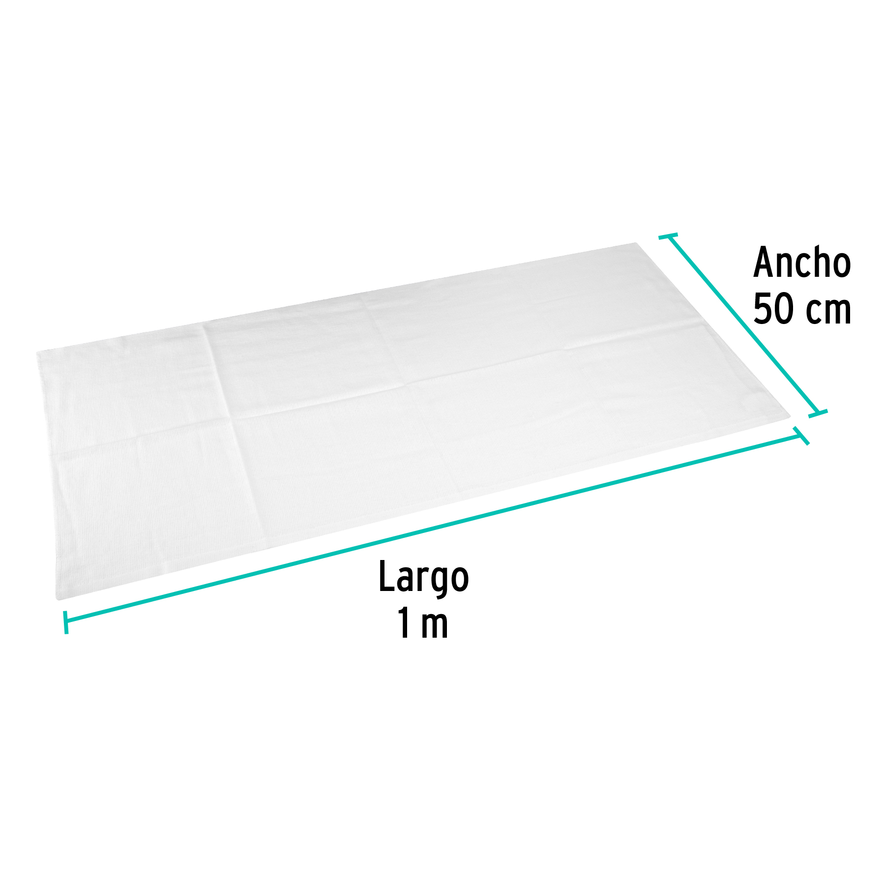 Franela blanca de algodon 1m