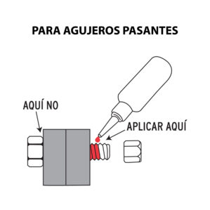 Fijador de roscas permanente 10ml Rojo Truper