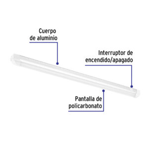 Luminario Lampara LED para gabinete ultradelgado de 12w 59cm