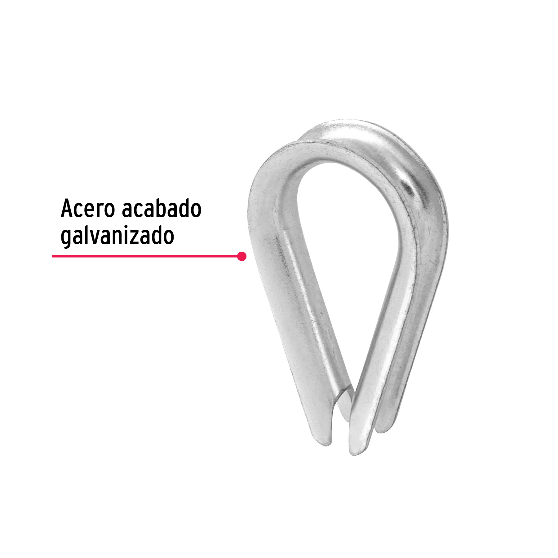 Pack de 10 Piezas de Guardacabo galvanizado 1/4"