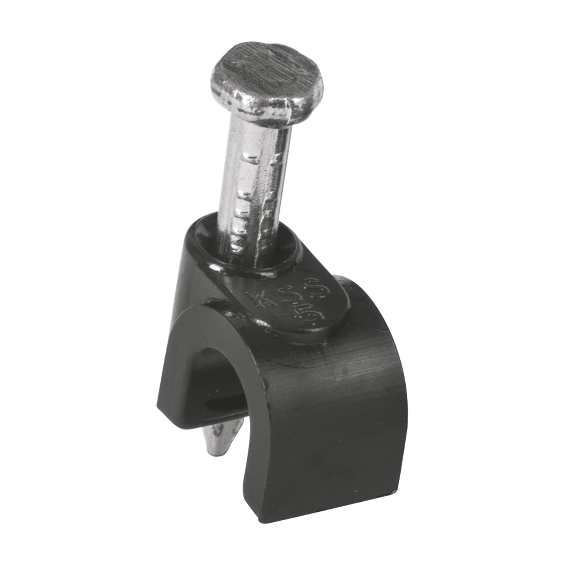 Grapa para cable redondo de 5mm negra bolsa con 20 piezas