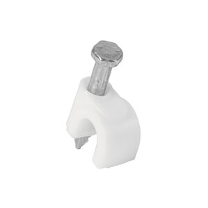Grapa para cable redondo 6mm blanca pack 20 piezas