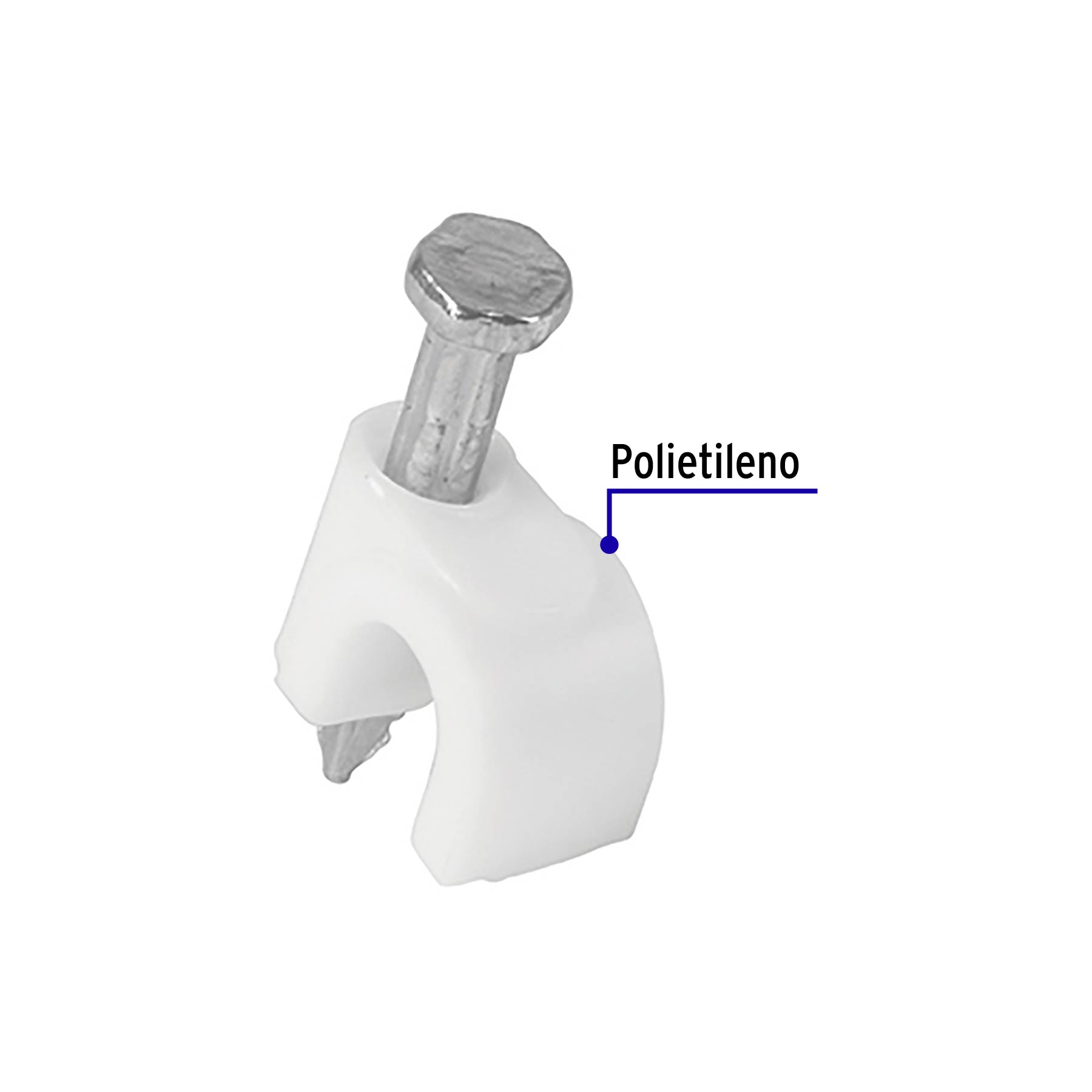 Grapa para cable redondo 6mm blanca pack 20 piezas